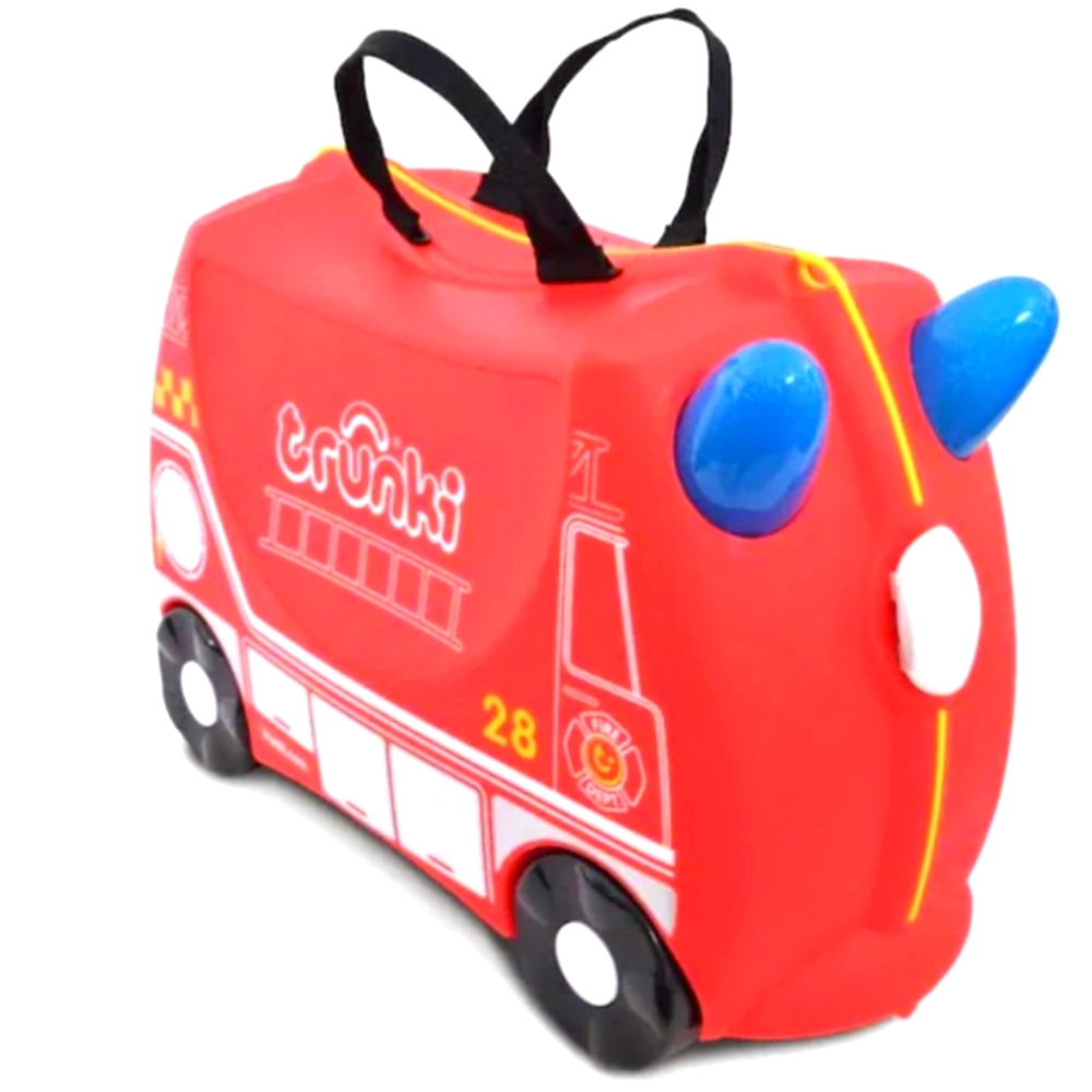 Trunki Ride On Suitcase - Frank the Fire Truck with locks and key